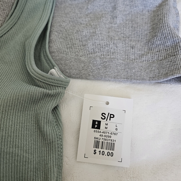 Ribbed Sports Bra Tank Top SZ S - Picture 2 of 4